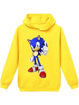 Silver Basic Sonic Abbigliamento Felpa con Cappuccio Sonic The Hedgehog Costume Festa Sweatshirt per Bambini 