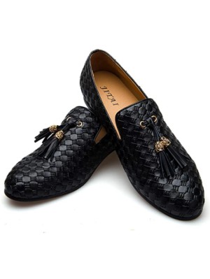 JITAI Gli Uomini Retro Pelle bv Ricami Nobile Scarpe Scivolare su Mocassino Fumare Scarpetta Tassel Mocassini