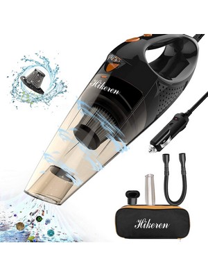 hikeren Aspirapolvere Auto, Aspirapolvere Auto Portatile Potente Aspirapolvere a Mano Basso Rumore Aspirabriciole Auto con Filtro HEPA in Acciaio Inossidabile Aspirapolvere per Auto, Secco e Umido