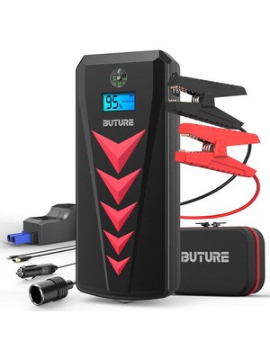 BuTure Avviatore Batteria Auto, 2000A 22000mAh Avviatore di Emergenza con Caricabatteria per Auto, Uscita DC e Doppia USB (Motori Fino a 8.0L Gas o 8.0L Diesel)