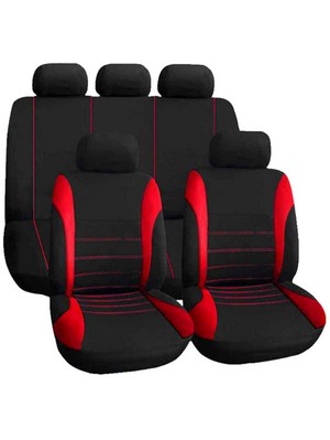 KKmoon - Set di 9 coprisedili universali per auto, anteriori e posteriori, traspiranti, colore rosa