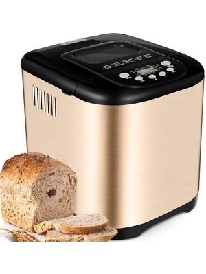 Yabano Macchina per il Pane 19 Programmi e Timer Programmabile 15H in Acciaio Inox, Capacità 1kg, 650W