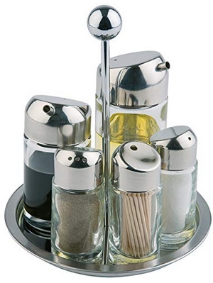 acciaio inossidabile-ampolla, 6 teilig, girevole