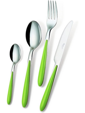 Eme Posaterie Caribe Verde 69 - Set di Posate da Tavola in acciaio inox 18/0, Nichel Free, per 6 Persone, 24 Pezzi