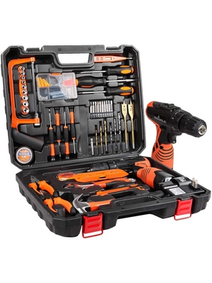 LETTON Kit di attrezzi con trapano avvitatore a batteria 16.8V, 60 accessori Set di Attrezzi con custodia Portaoggetti,kit di riparazione cordless per uso domestico