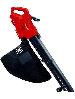 Aspirafoglie/Soffiatore, 2500 W, 230 V, Soffiaggio 240 km/h, Sacco di raccolta da 40 l circa, Nero, Rosso