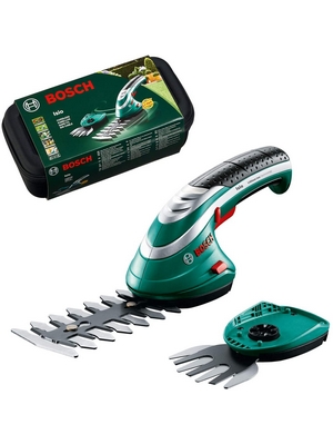 Bosch 600833102 Tosaerba e Sfoltirami a Batteria Isio Set, 3.6 Volt, Lunghezza Lama Arbusti/Erba 12 cm/8 cm, in Cartone, Nero/Verde