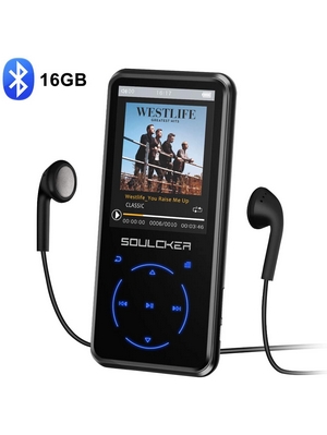 Lettore MP3,16GB Bluetooth Portatile Lossless Sound MP3 Lettore Musica, Digital Audio MP3 Player con Radio FM/Registratore Vocale, Supporto Espandibile Max Fino a 128GB (Cuffie e Bracciale Inclusi)