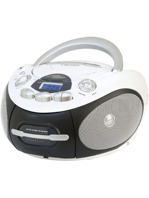 Majestic AH 2387R MP3 USB - Boom Box Portatile con Lettore CD/Mp3, Ingresso USB, Registratore Cassetta, Presa Cuffie, Bianco