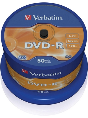 AMAZON Informatica 13 Verbatim 43548 DVD-R, 4.7 Gb, 16x, Spindle, 50 Pezzi