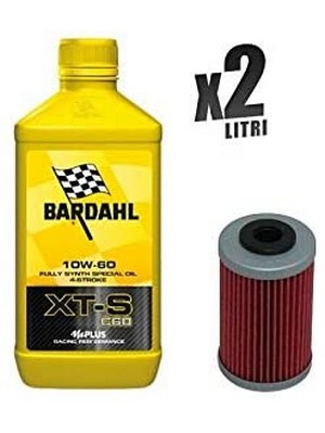 Kit Tagliando moto 2 litri olio Bardahl XTS 10w60 + filtro HF155
