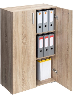 Deuba Mobile Vela Armadio 115,5x60x31cm 2 Porte 3 Ripiani Soggiorno Ufficio Mobile archiviare archiviazione Marrone Effetto Rovere