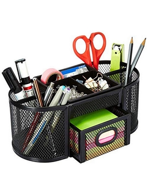 Organizer da scrivania in rete, nero