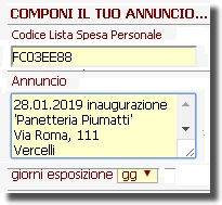 Bacheca brevi messaggi 1 Per la composizione dell'annuncio servono il testo, alcuni parametri di formattazione e un'immagine tra quelle preimpostrate